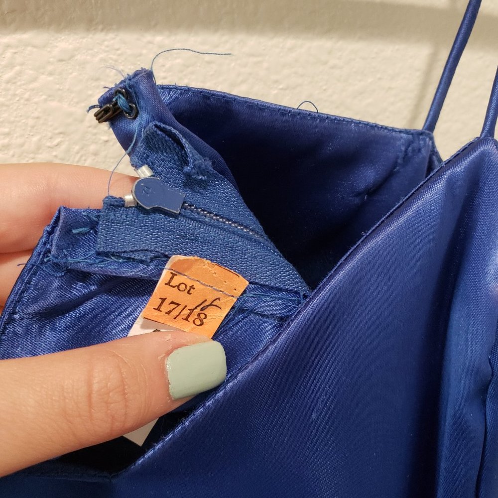 Reformation Vintage Satin Slip Dress Maxi 90’s Medium Blue - Picture 6 of 16